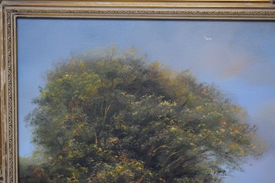 Lot 571 - Edward Ted Dyer (b.1940) - Oil on canvas - Country path with figures