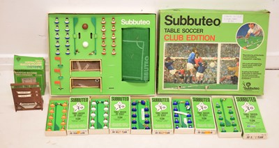 Lot 453 - Subbuteo - Five boxed .00 scale football team, and other items