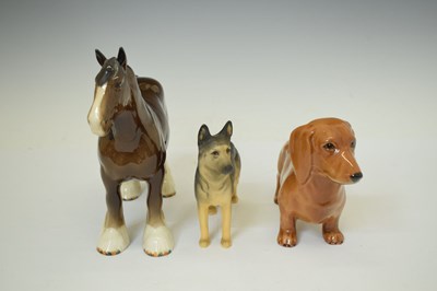 Lot 398 - Beswick - Large Beswick Pottery Old English Sheep Dog, German Shepherd 'Ulrica of Brittas', etc