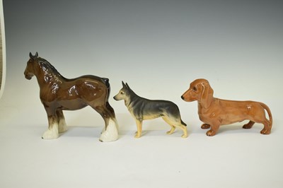 Lot 398 - Beswick - Large Beswick Pottery Old English Sheep Dog, German Shepherd 'Ulrica of Brittas', etc