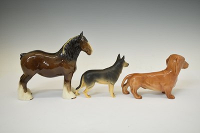 Lot 398 - Beswick - Large Beswick Pottery Old English Sheep Dog, German Shepherd 'Ulrica of Brittas', etc