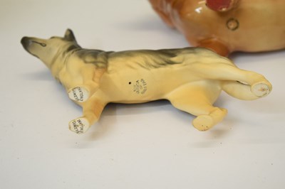 Lot 398 - Beswick - Large Beswick Pottery Old English Sheep Dog, German Shepherd 'Ulrica of Brittas', etc