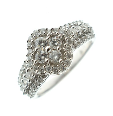 Lot 17 - 9ct white gold and 56 diamond ring