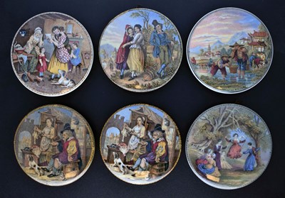 Lot 477 - Six 19th century Pratt ware pot lids after Jesse Austin