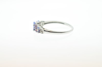 Lot 73 - Pink and purple gemstone 9ct white gold ring
