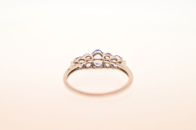 Lot 73 - Pink and purple gemstone 9ct white gold ring
