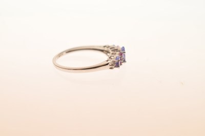Lot 73 - Pink and purple gemstone 9ct white gold ring
