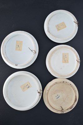 Lot 479 - Five 19th century Pratt ware pot lids The Red Bull Inn, The Waterfall, Tam O'Shanter, etc