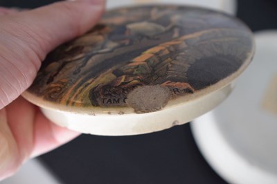 Lot 479 - Five 19th century Pratt ware pot lids The Red Bull Inn, The Waterfall, Tam O'Shanter, etc