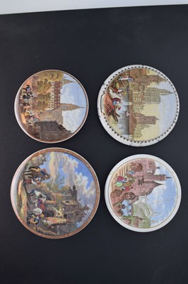 Lot 480 - Four 19th century Pratt ware pot lids featuring Continental scenes