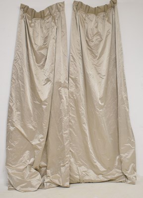 Lot 602 - Pair of silk lined and interlined curtains