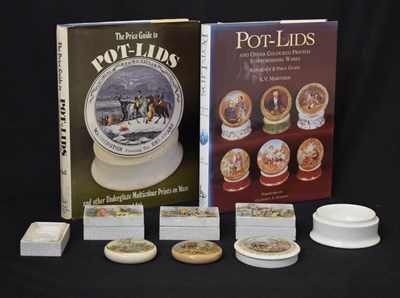 Lot 488 - Collection of 19th century Pratt ware pot lids Milking the Cow, Tyrolese Village Scene, etc