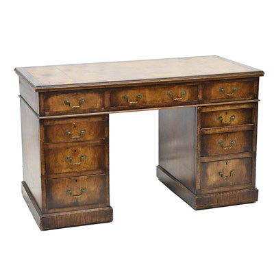 Lot 648 - Early 20th century mahogany twin pedestal desk