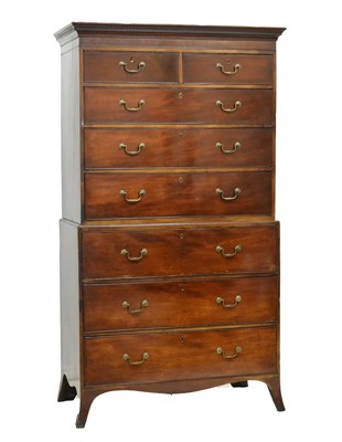 Lot 617 - George III mahogany chest-on-chest or tallboy