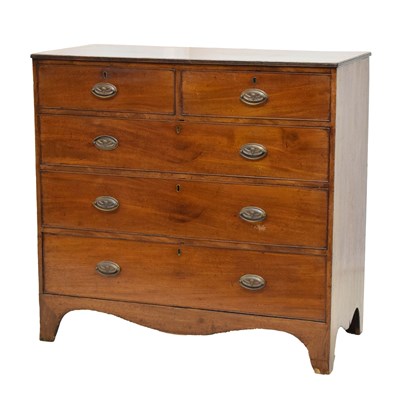 Lot 646 - Early 19th century mahogany chest of drawers