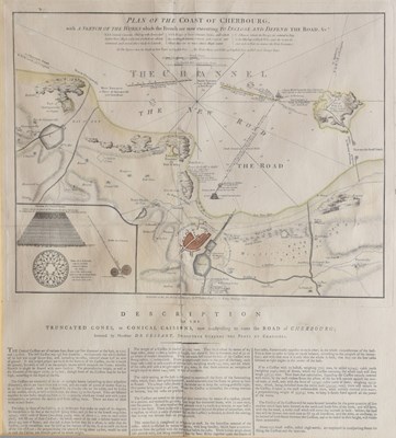 Lot 495 - William Faden, (1749-1836) – Plan of the coast of Cherbourg, 1787