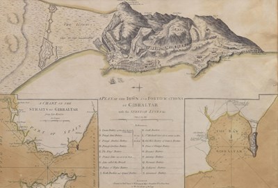 Lot 288 - Sayer & Bennett – Plan of the Town and Fortifications of Gibraltar 1779