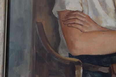Lot 339 - Henry Robertson ('Robin') Watt - Oil on canvas – Portrait of Ian Malcolm Alexander Stewart