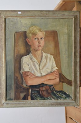 Lot 339 - Henry Robertson ('Robin') Watt - Oil on canvas – Portrait of Ian Malcolm Alexander Stewart