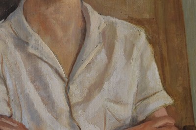 Lot 339 - Henry Robertson ('Robin') Watt - Oil on canvas – Portrait of Ian Malcolm Alexander Stewart