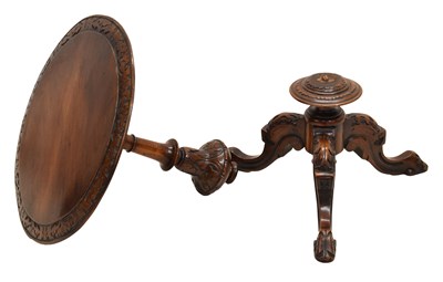 Lot 626 - Victorian carved walnut tripod occasional table