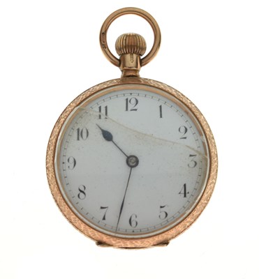 Lot 236 - Early 20th century lady's 9ct gold open face fob watch