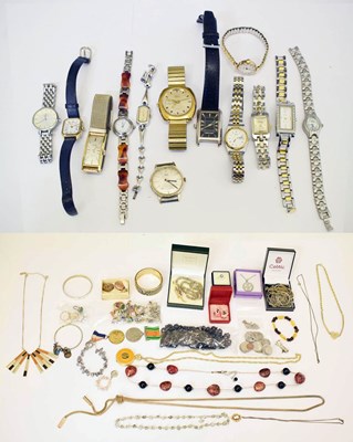 Lot 203 - Collection of fashion watches and costume jewellery