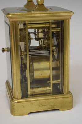 Lot 440 - J. W. Benson (retailer) - Brass cased two train carriage clock