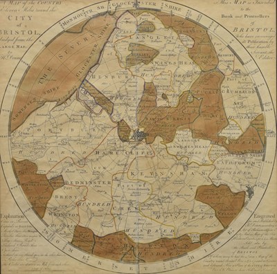 Lot 285 - Benjamin Donn / Donne - 'A Map of the Country Eleven Miles round the City of Bristol'