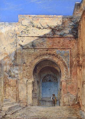 Lot 326 - Henry Stanier (1847-1892) - 'Granada', a gateway, probably The Alhambra,1887