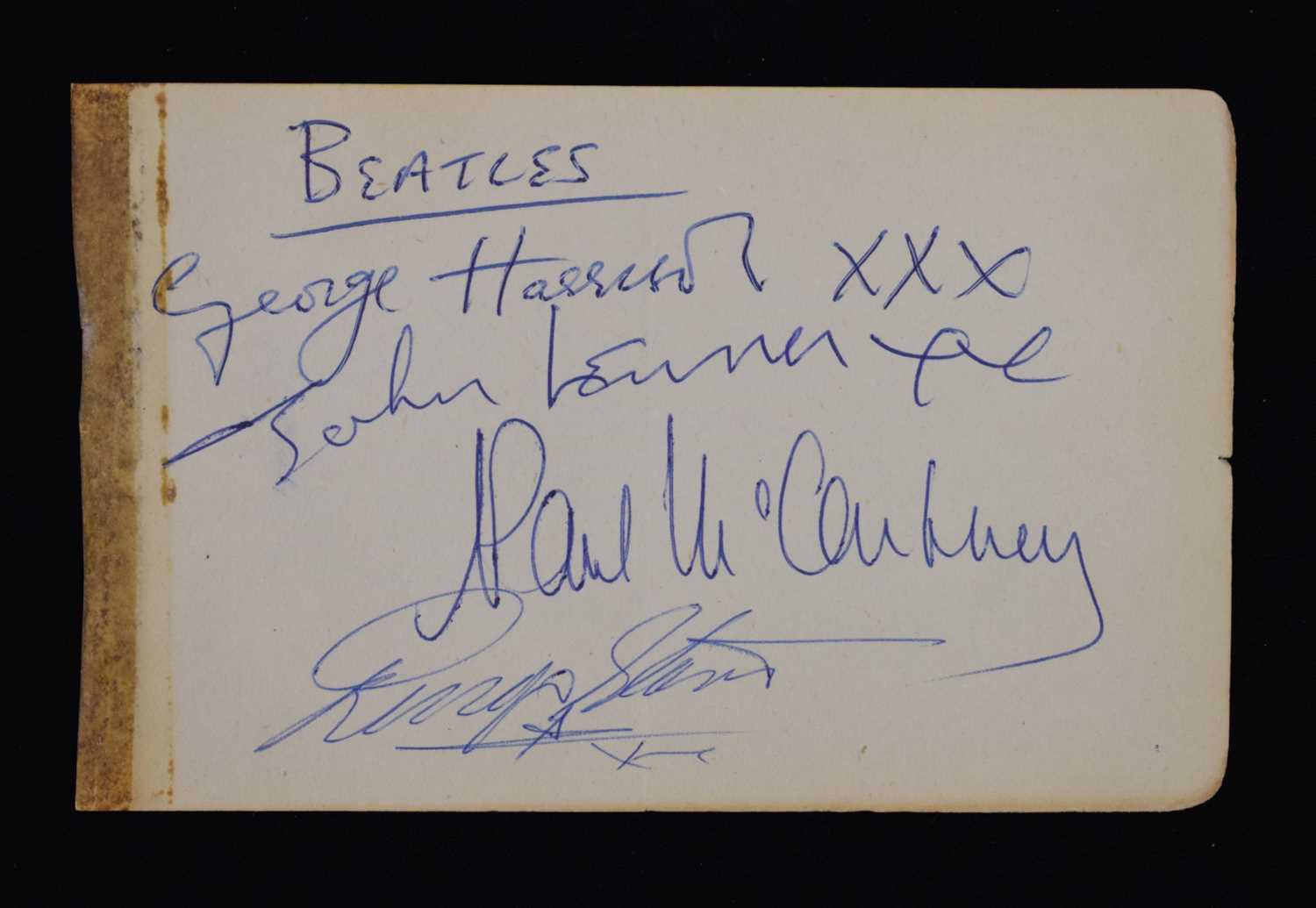 Lot 197 - A set of Beatles autographs on a single page with autograph album