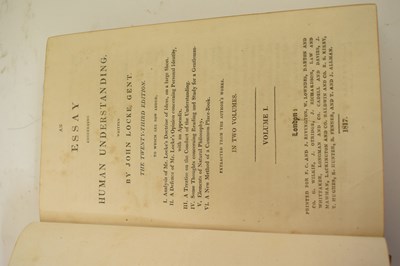 Lot 396 - John Locke, 'An Essay Concerning Human Understanding', 1817, two volumes, leather bound