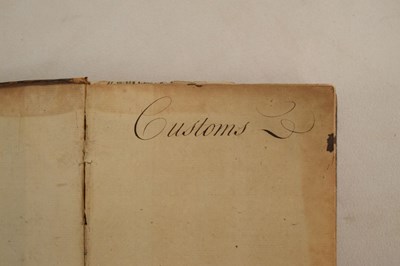Lot 386 - Henry Saxby - 'The British Customs', London 1757, from the library of Anthony Merry (1756-1835)