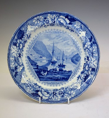 Lot 206 - Bristol Interest - 19th century Pountney & Allies blue and white Pearlware plate