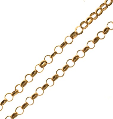 Lot 150 - 9ct gold belcher link necklace