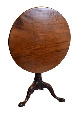 Lot 615 - George III mahogany snap-top tripod occasional table with birdcage action