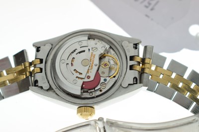 Lot 77 - Rolex - Lady's Datejust, bi-colour bracelet watch
