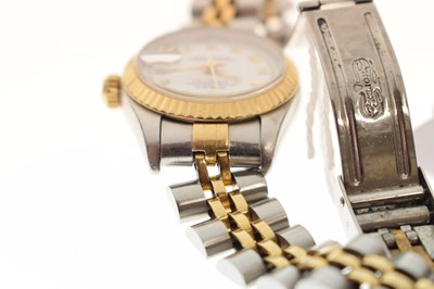 Lot 77 - Rolex - Lady's Datejust, bi-colour bracelet watch