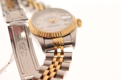 Lot 77 - Rolex - Lady's Datejust, bi-colour bracelet watch
