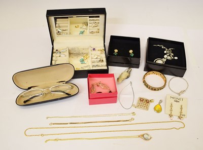 Lot 204 - Butler & Wilson necklace and earrings, Joan Rivers earrings, Swarovski glasses, etc