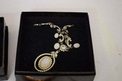 Lot 204 - Butler & Wilson necklace and earrings, Joan Rivers earrings, Swarovski glasses, etc