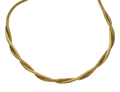 Lot 153 - Yellow metal fancy link necklace