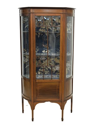 Lot 640 - Early 20th century inlaid mahogany bowfront display cabinet