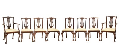 Lot 636 - Set of eight 19th century mahogany dining chairs