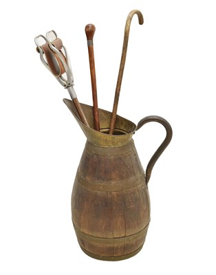 Lot 335 - Early 20th century coopered flagon stick stand