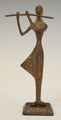 Lot 347 - Jonathan Sanders for Nelson & Forbes - Cast metal abstract figure of a flautist