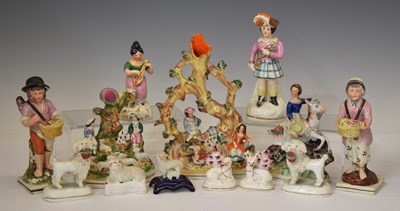 Lot 498 - Collection of Staffordshire figures and figural groups