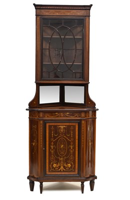 Lot 459 - Edwards & Roberts - Edwardian mahogany corner display cabinet