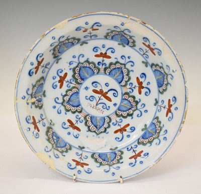 Lot 468 - 18th century polychrome delft dish