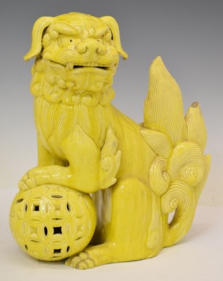 Lot 532 - Chinese yellow glaze Dog of Fo